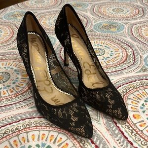 Sam Edelman Black Lace Heels